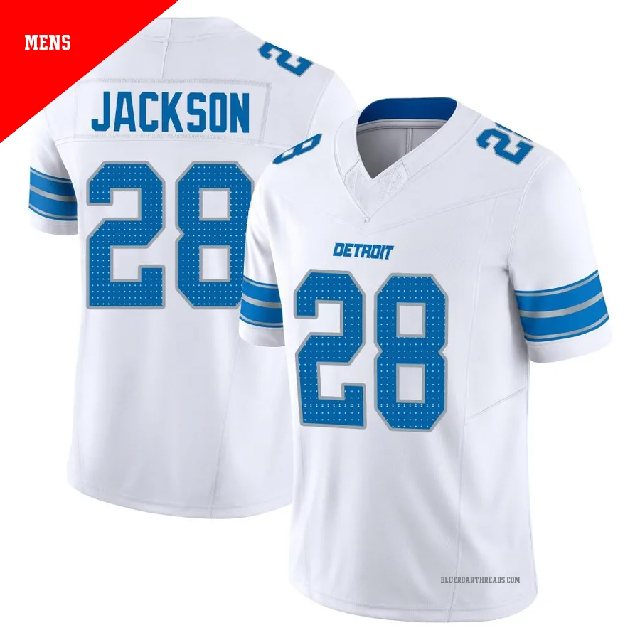 Men's Dan Jackson ＃28 Detroit Lions White Limited Vapor F.U.S.E. 2nd Jersey