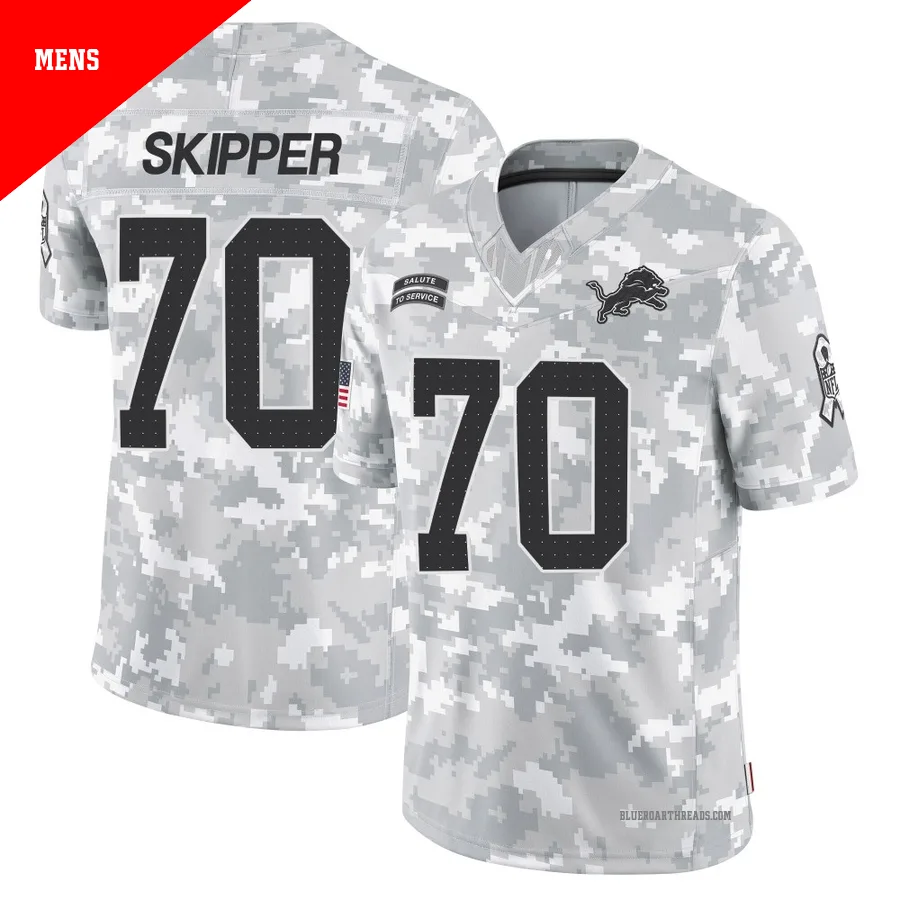 Men's Dan Skipper ＃70 Detroit Lions Arctic Camo Limited 2024 Salute to Service Jersey