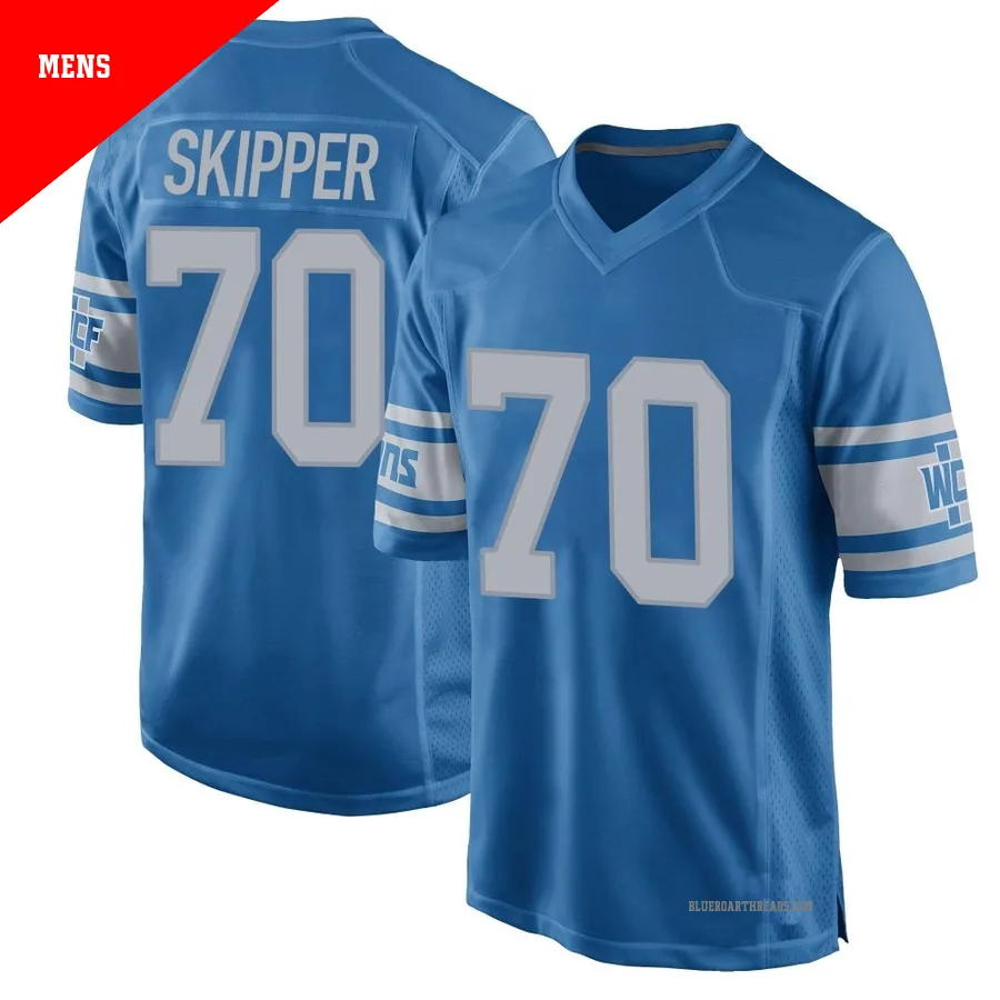 Men's Dan Skipper ＃70 Detroit Lions Blue Game Throwback Vapor Untouchable Jersey