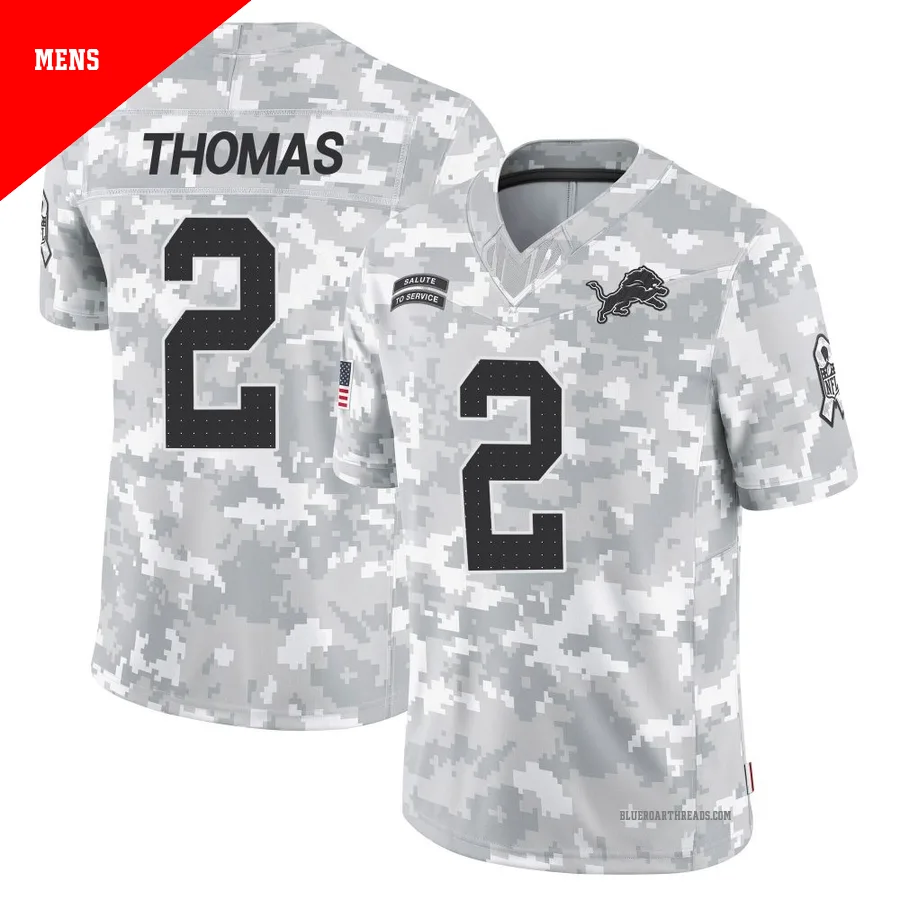 Men's Daniel Thomas ＃2 Detroit Lions Arctic Camo Limited 2024 Salute to Service Jersey