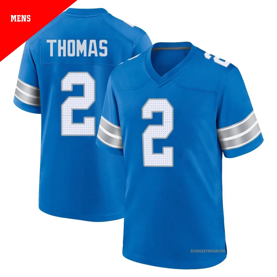 Men's Daniel Thomas ＃2 Detroit Lions Blue Game 2nd Jersey