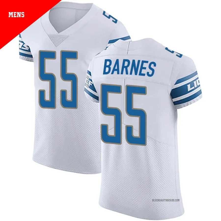 Men's Derrick Barnes ＃55 Detroit Lions White Elite Vapor Untouchable Jersey