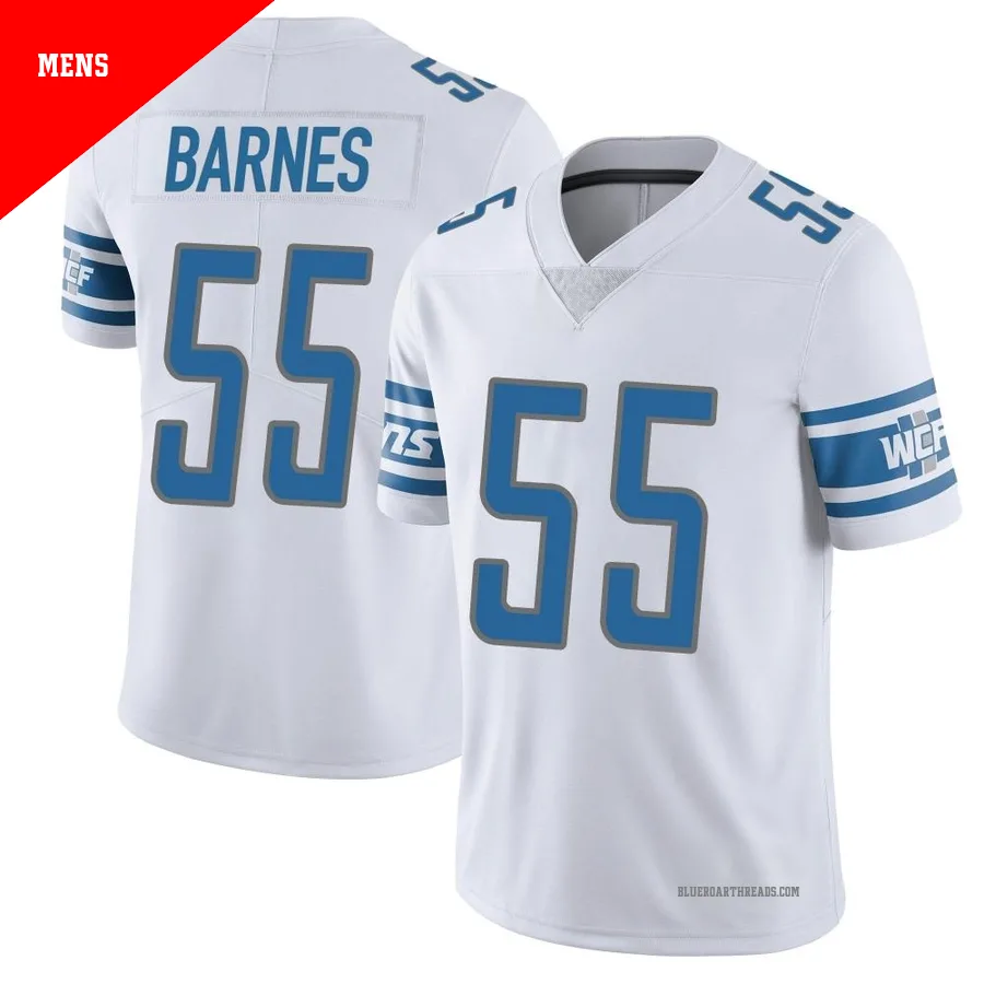 Men's Derrick Barnes ＃55 Detroit Lions White Limited Vapor Untouchable Jersey