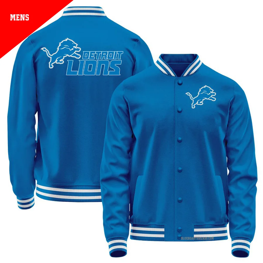 Men's Detroit Lions Light Blue Full-Snap Jacket