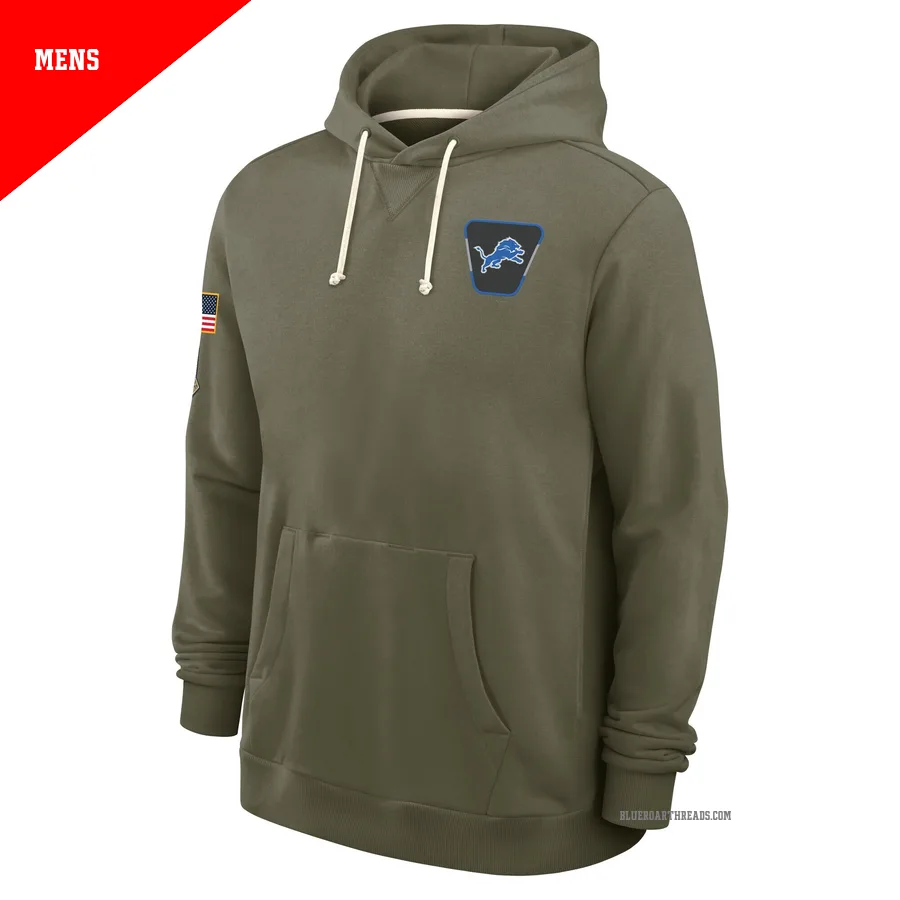 Men's Detroit Lions Olive 2025 Salute to Service Sideline Hoodie