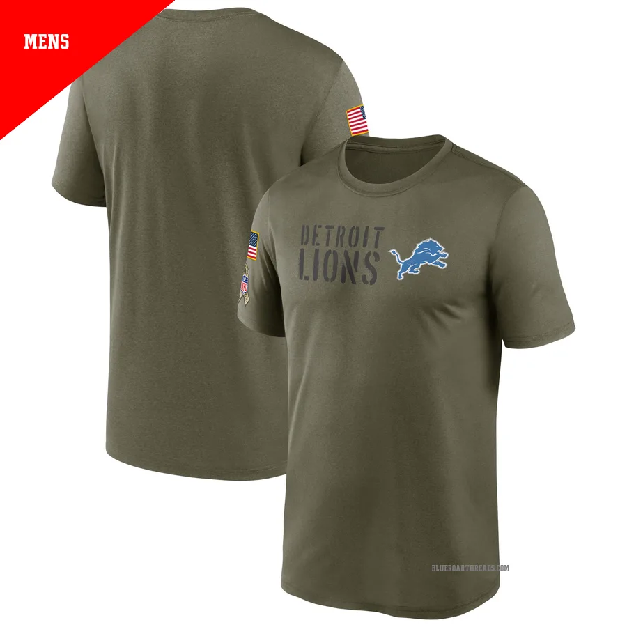 Men's Detroit Lions Olive Legend 2022 Salute to Service Team T-Shirt