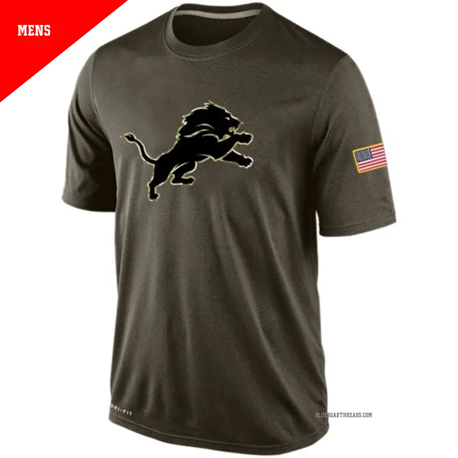 Men's Detroit Lions Olive Salute To Service KO Performance Dri-FIT T-Shirt