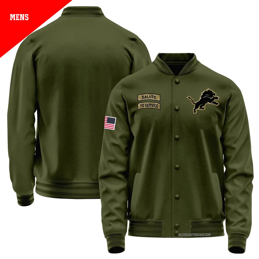 Men's Detroit Lions Olive Salute to Service Sideline Performance Jacket
