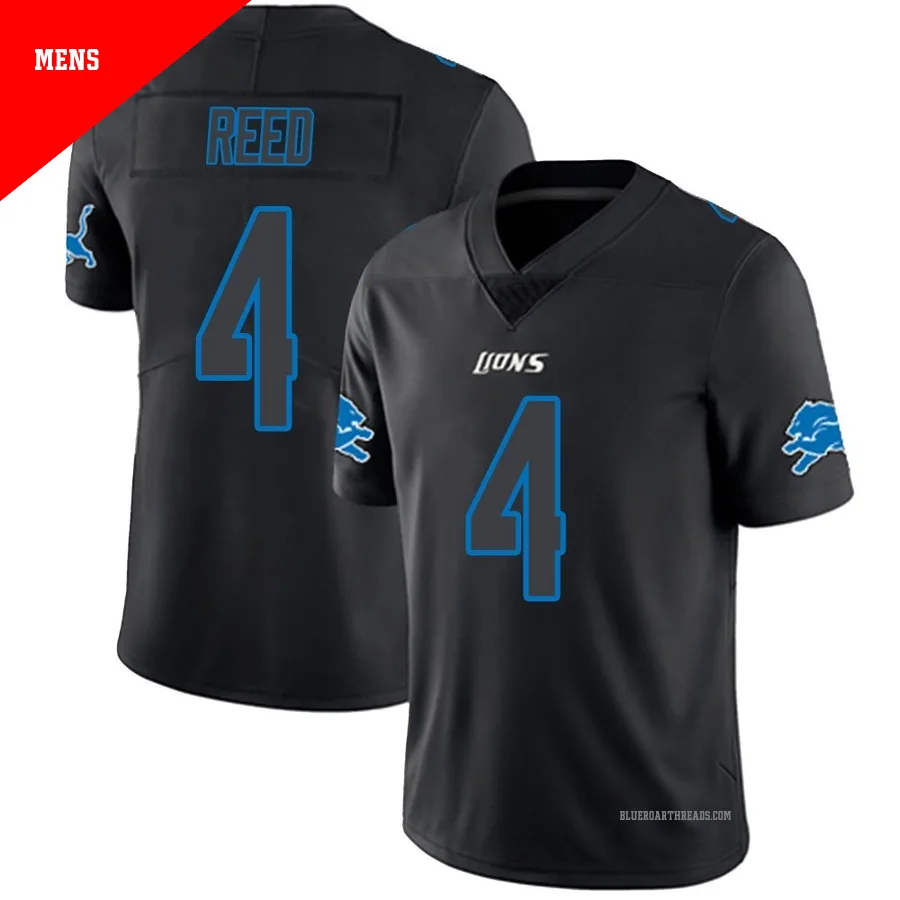 Men's D.J. Reed ＃4 Detroit Lions Black Impact Limited Jersey