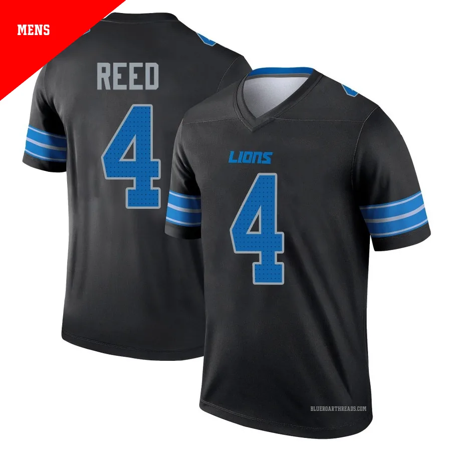 Men's D.J. Reed ＃4 Detroit Lions Black Legend Jersey