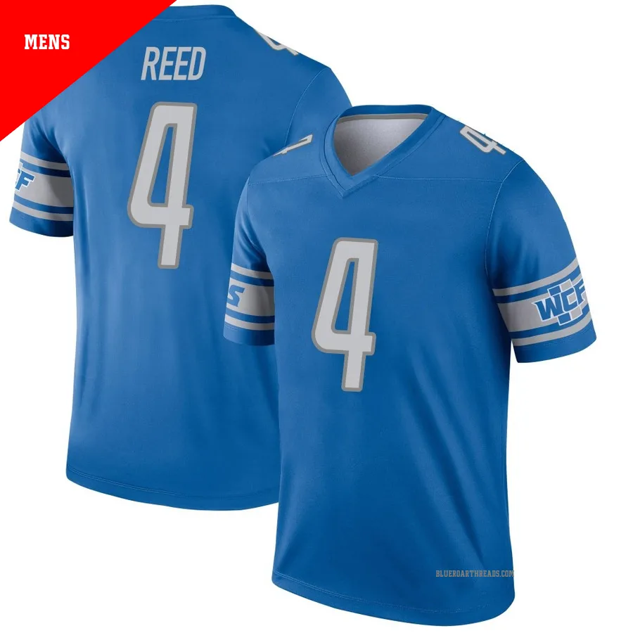 Men's D.J. Reed ＃4 Detroit Lions Blue Legend Jersey
