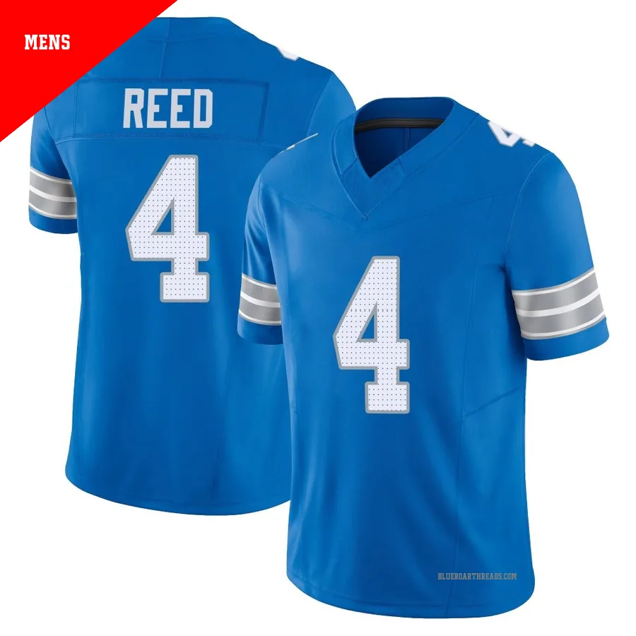 Men's D.J. Reed ＃4 Detroit Lions Blue Limited Vapor F.U.S.E. 2nd Jersey
