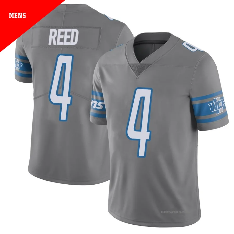 Men's D.J. Reed ＃4 Detroit Lions Limited Color Rush Steel Vapor Untouchable Jersey