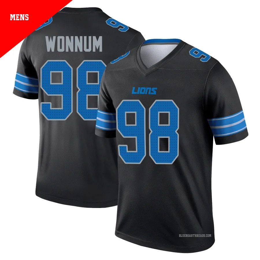 Men's D.J. Wonnum ＃98 Detroit Lions Black Legend Jersey
