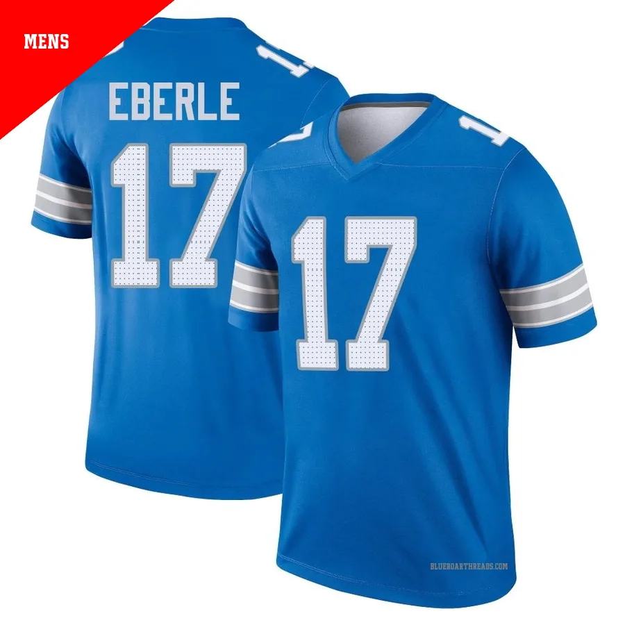 Men's Dominik Eberle ＃17 Detroit Lions Blue Legend 2nd Jersey