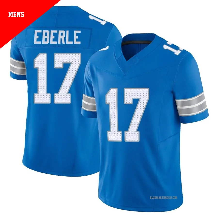 Men's Dominik Eberle ＃17 Detroit Lions Blue Limited Vapor F.U.S.E. 2nd Jersey