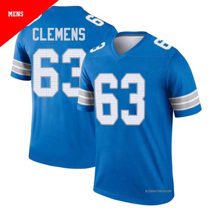 Men's Duke Clemens ＃63 Detroit Lions Blue Legend 2nd Jersey