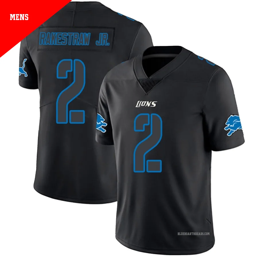 Men's Ennis Rakestraw Jr. ＃2 Detroit Lions Black Impact Limited Jersey