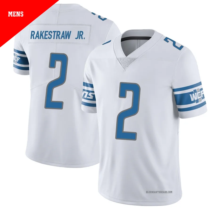 Men's Ennis Rakestraw Jr. ＃2 Detroit Lions White Limited Vapor Untouchable Jersey
