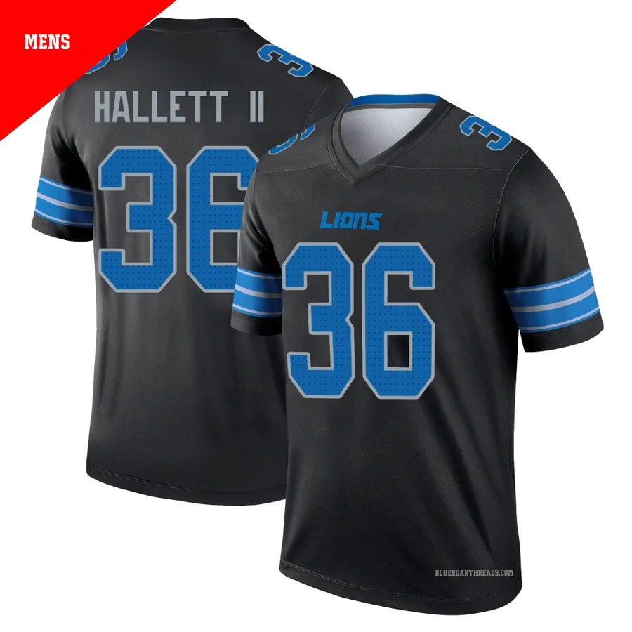 Men's Erick Hallett II ＃36 Detroit Lions Black Legend Jersey