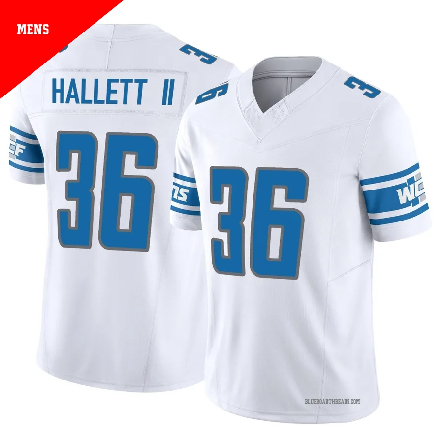 Men's Erick Hallett II ＃36 Detroit Lions White Limited Vapor F.U.S.E. Jersey