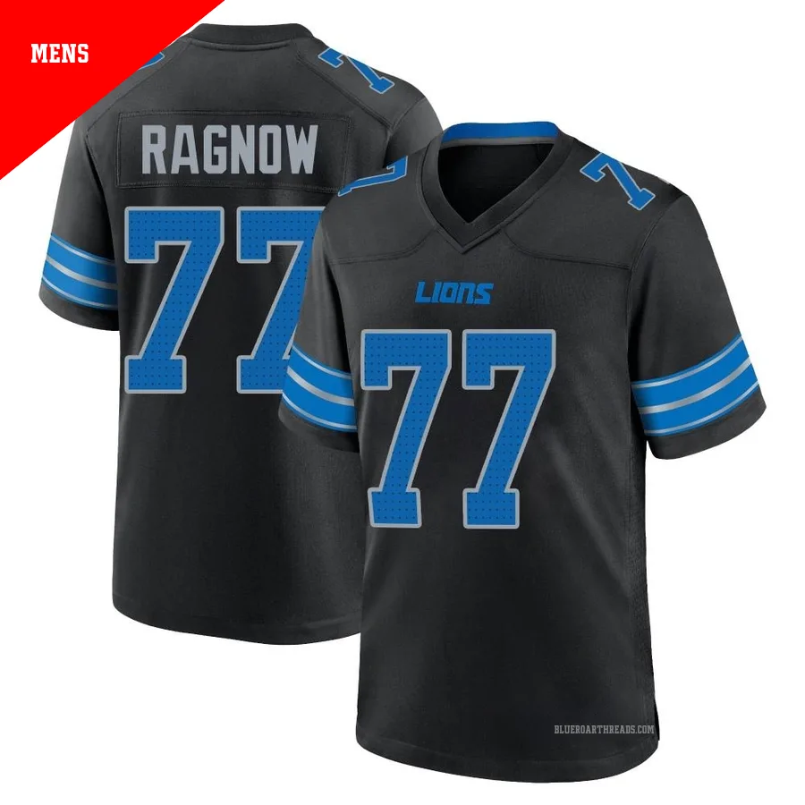 Men's Frank Ragnow ＃77 Detroit Lions Black Game Alternate 2nd Jersey