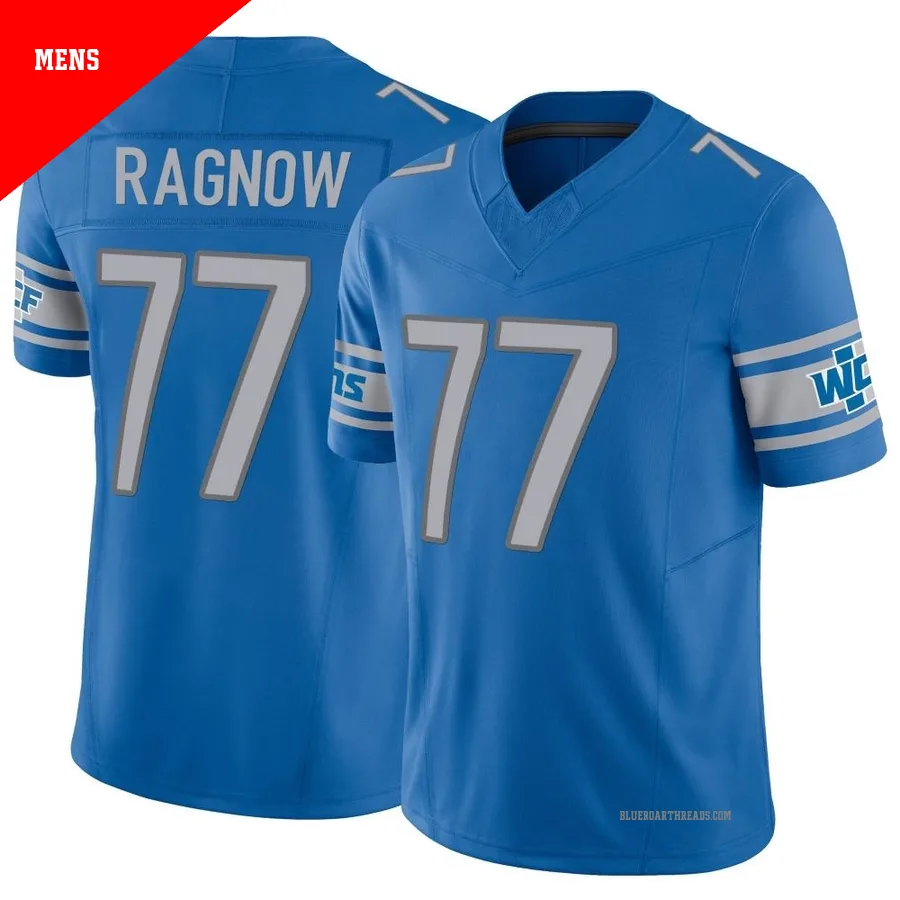 Men's Frank Ragnow ＃77 Detroit Lions Blue Limited Vapor F.U.S.E. Jersey