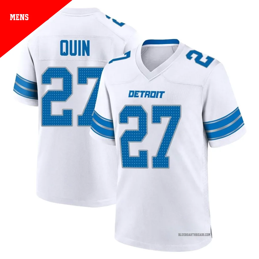 Men's Glover Quin ＃27 Detroit Lions White Game 2nd Jersey