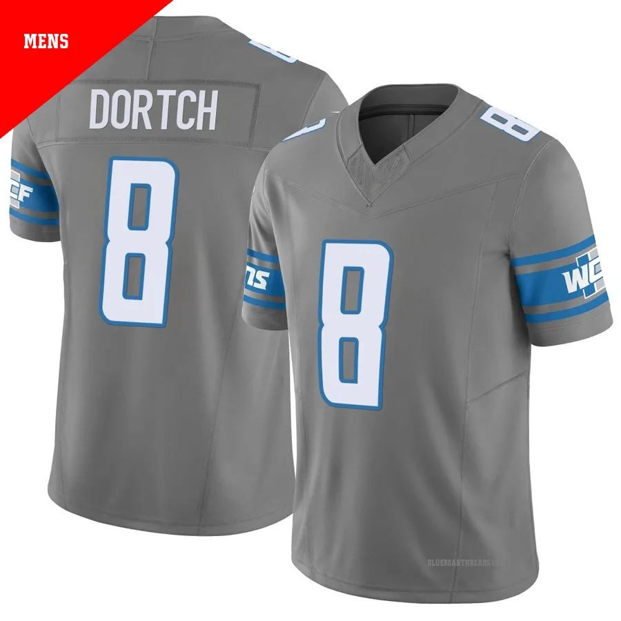 Men's Greg Dortch ＃8 Detroit Lions Limited Silver Vapor F.U.S.E. Jersey