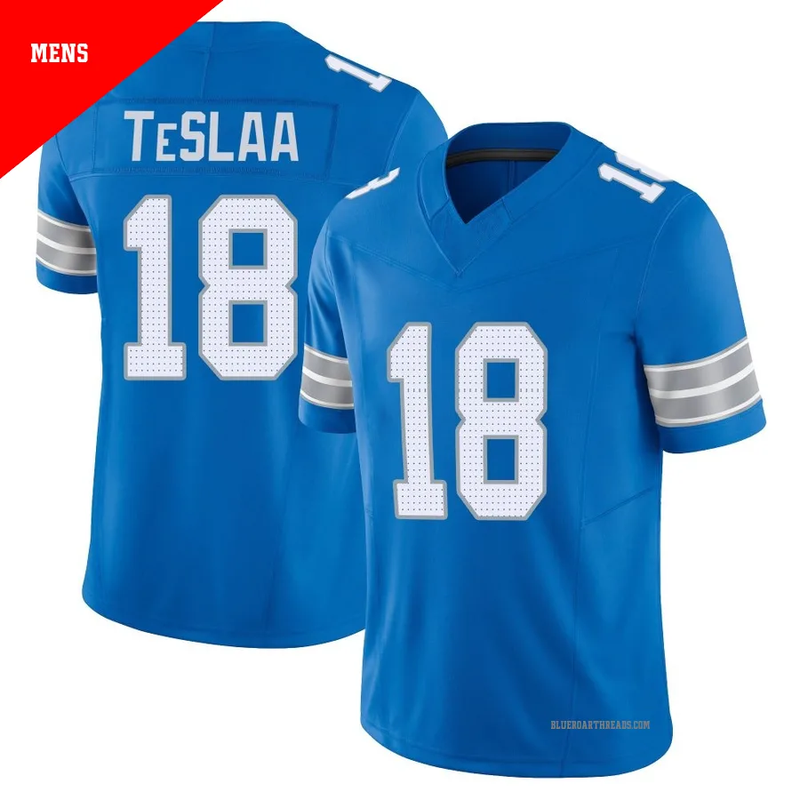 Men's Isaac TeSlaa ＃18 Detroit Lions Blue Limited Vapor F.U.S.E. 2nd Jersey