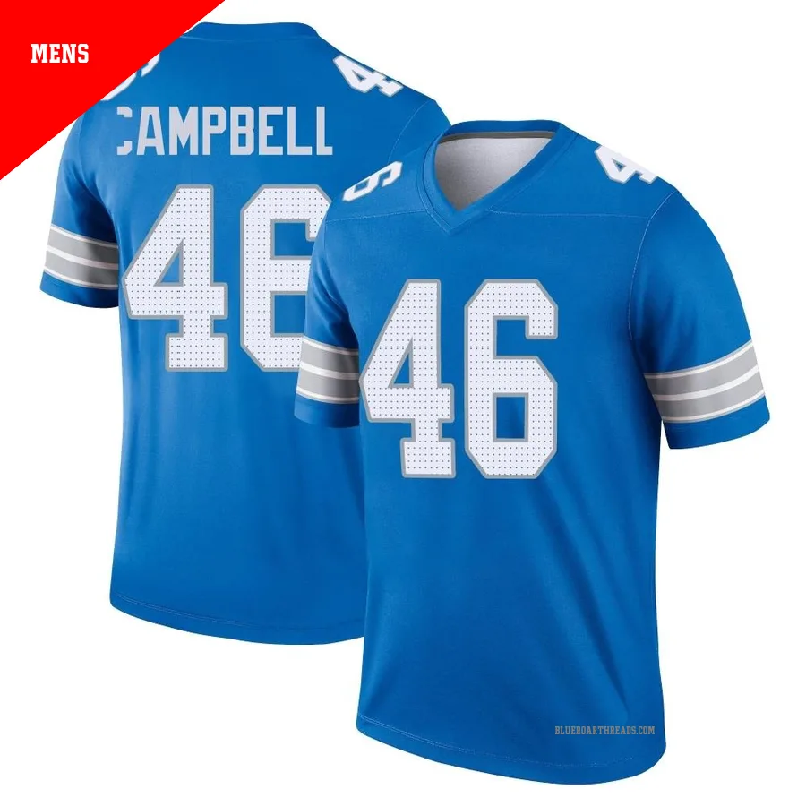 Men's Jack Campbell ＃46 Detroit Lions Blue Legend 2nd Jersey