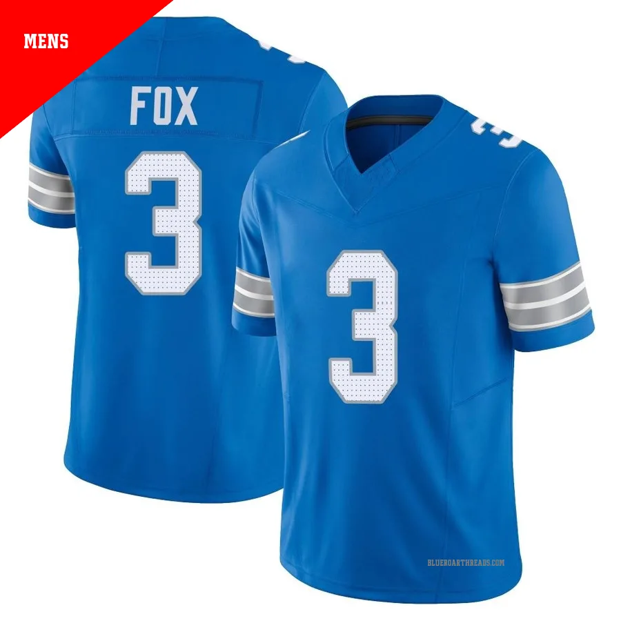 Men's Jack Fox ＃3 Detroit Lions Blue Limited Vapor F.U.S.E. 2nd Jersey