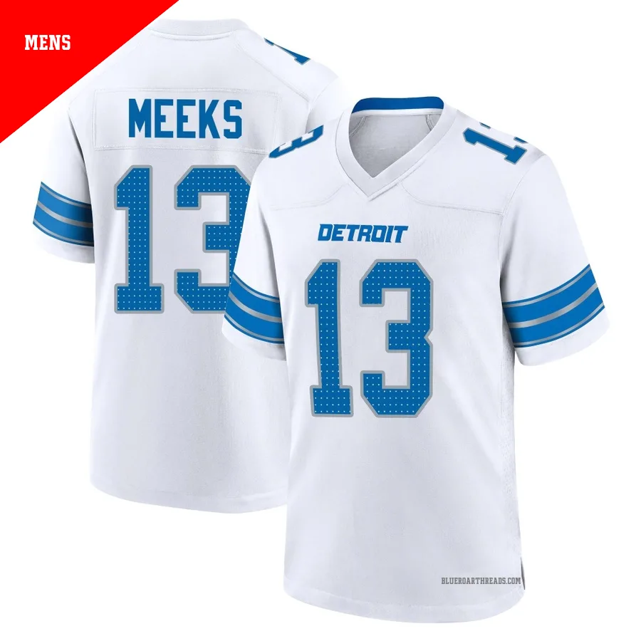 Men's Jackson Meeks ＃13 Detroit Lions White Game 2nd Jersey