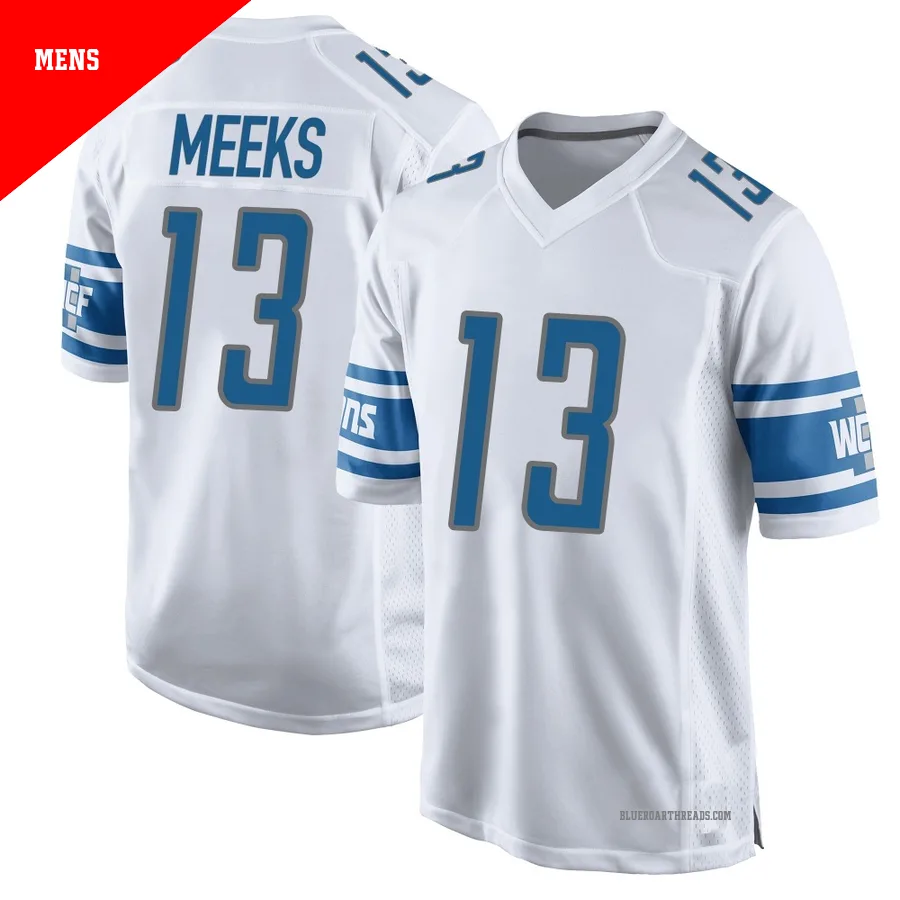 Men's Jackson Meeks ＃13 Detroit Lions White Game Jersey