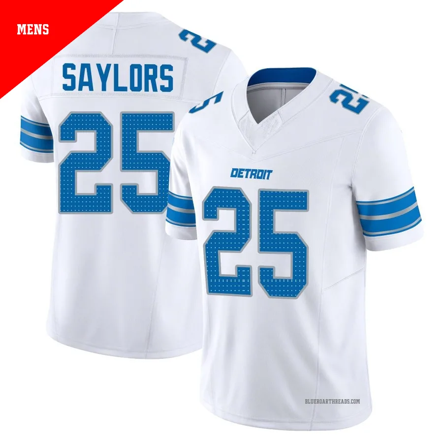Men's Jacob Saylors ＃25 Detroit Lions White Limited Vapor F.U.S.E. 2nd Jersey