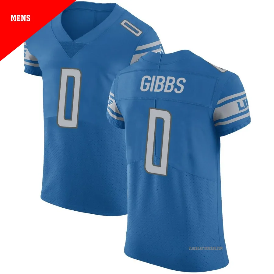 Men's Jahmyr Gibbs ＃0 Detroit Lions Blue Elite Team Color Vapor Untouchable Jersey