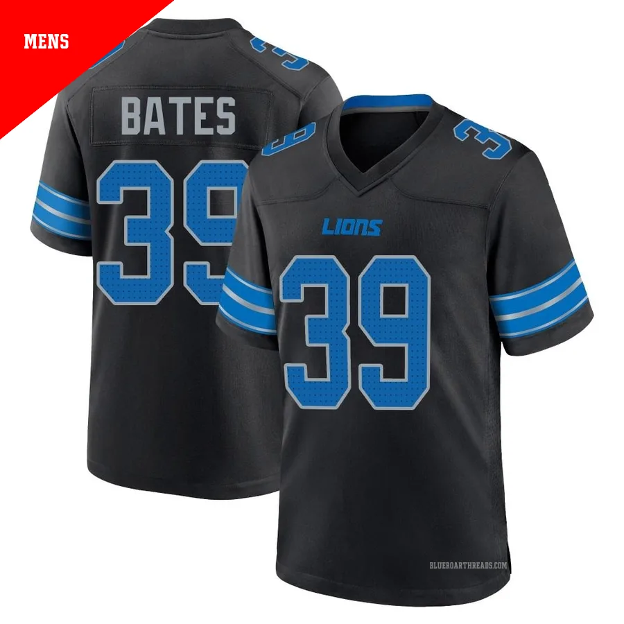 Men's Jake Bates ＃39 Detroit Lions Black Game Alternate 2nd Jersey