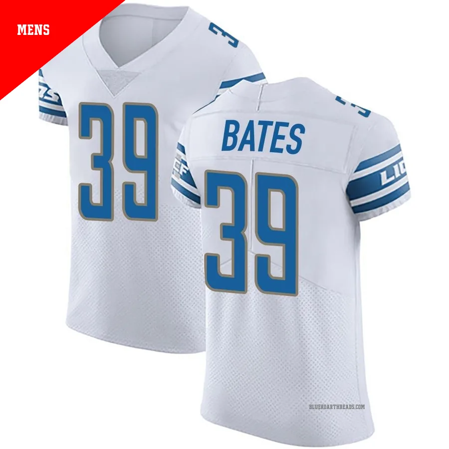 Men's Jake Bates ＃39 Detroit Lions White Elite Vapor Untouchable Jersey