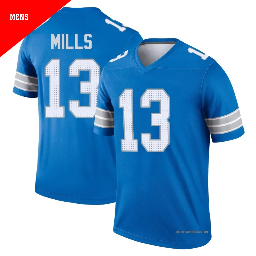 Men's Jalen Mills ＃13 Detroit Lions Blue Legend 2nd Jersey