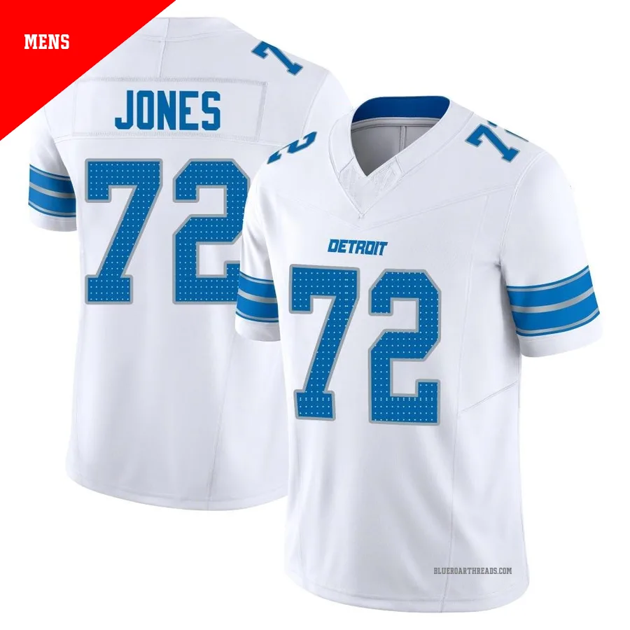 Men's Jamarco Jones ＃72 Detroit Lions White Limited Vapor F.U.S.E. 2nd Jersey