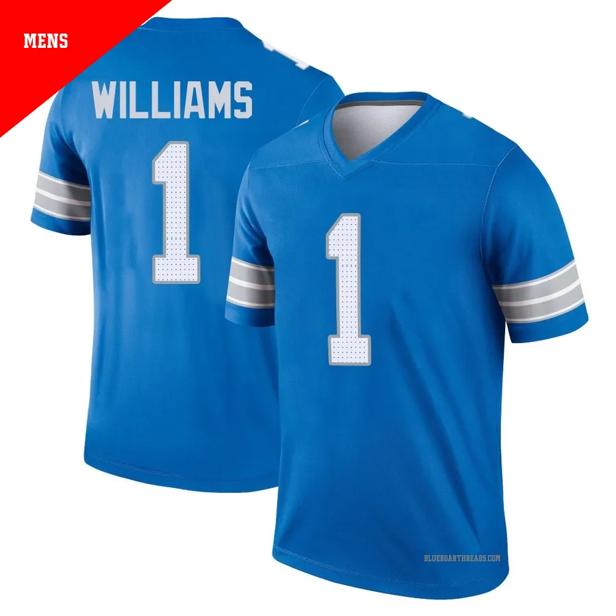 Men's Jameson Williams ＃1 Detroit Lions Blue Legend 2nd Jersey