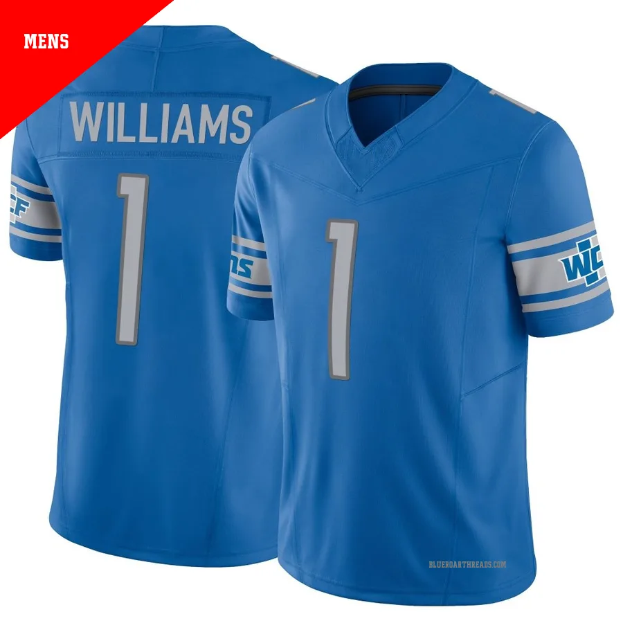Men's Jameson Williams ＃1 Detroit Lions Blue Limited Vapor F.U.S.E. Jersey