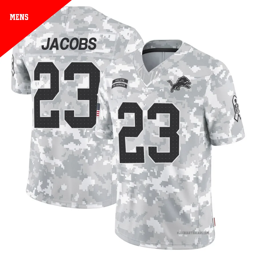 Men's Jerry Jacobs ＃23 Detroit Lions Arctic Camo Limited 2024 Salute to Service Jersey