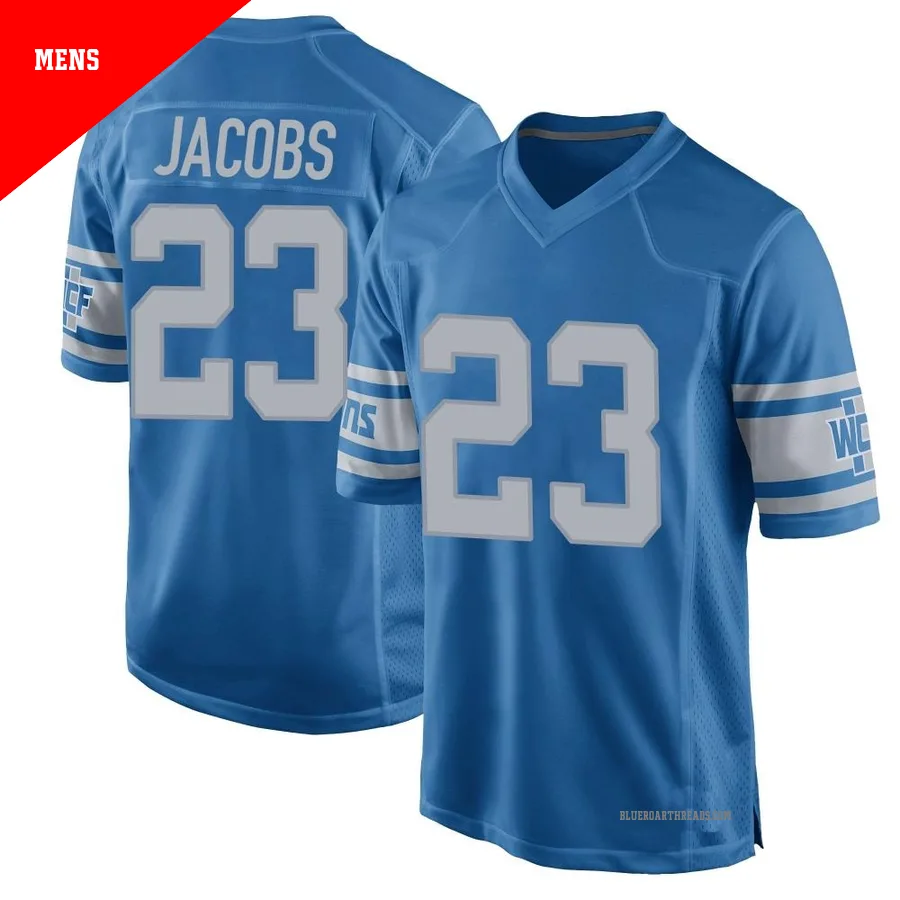 Men's Jerry Jacobs ＃23 Detroit Lions Blue Game Throwback Vapor Untouchable Jersey