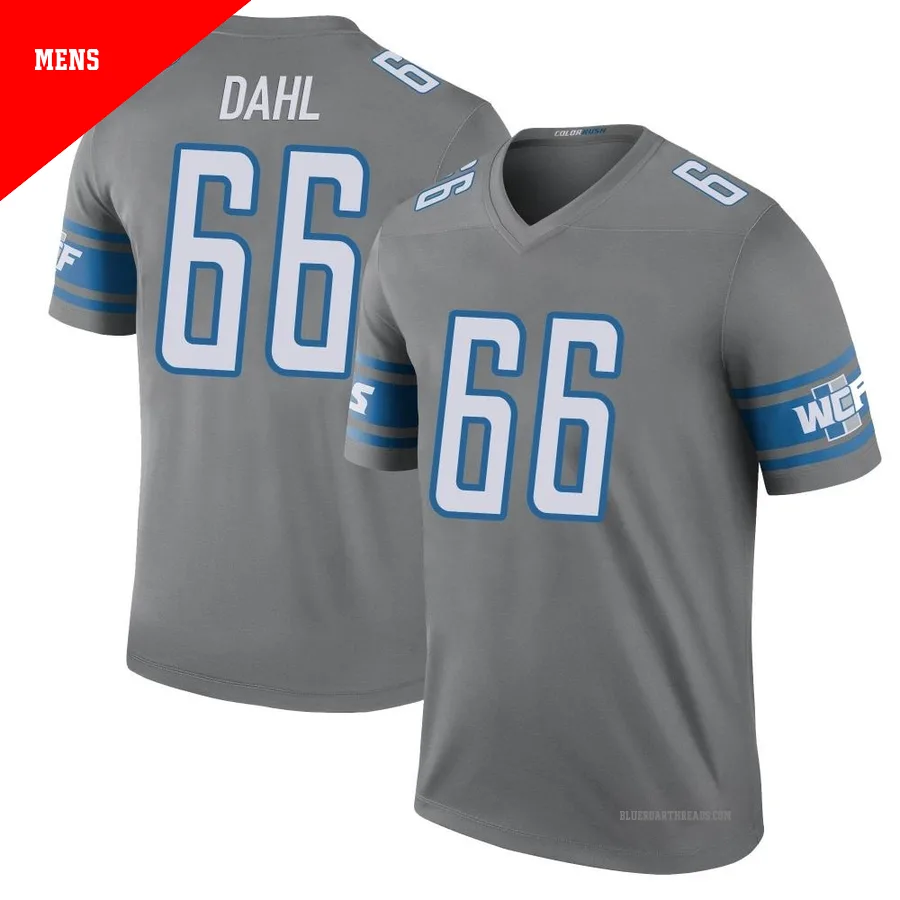 Men's Joe Dahl ＃66 Detroit Lions Legend Color Rush Steel Jersey