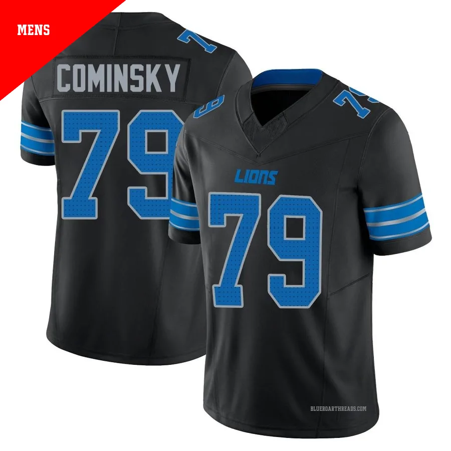 Men's John Cominsky ＃79 Detroit Lions Black Limited Alternate Vapor F.U.S.E. 2nd Jersey
