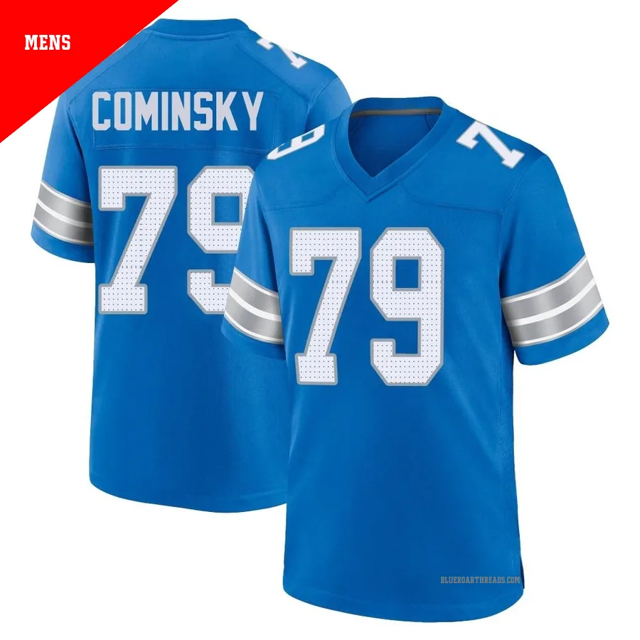 Men's John Cominsky ＃79 Detroit Lions Blue Game 2nd Jersey