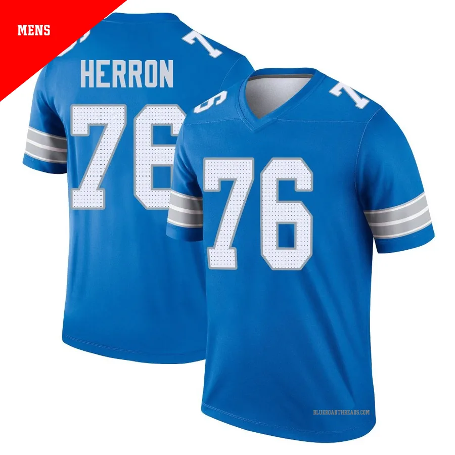 Men's Justin Herron ＃76 Detroit Lions Blue Legend 2nd Jersey