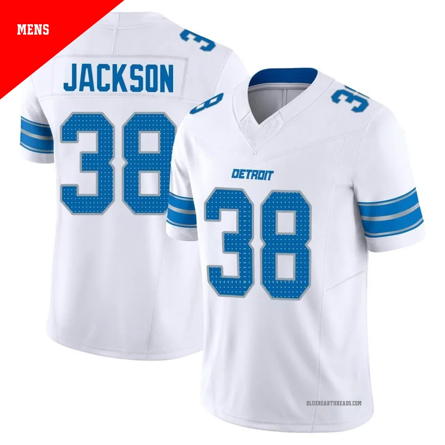Men's Justin Jackson ＃38 Detroit Lions White Limited Vapor F.U.S.E. 2nd Jersey