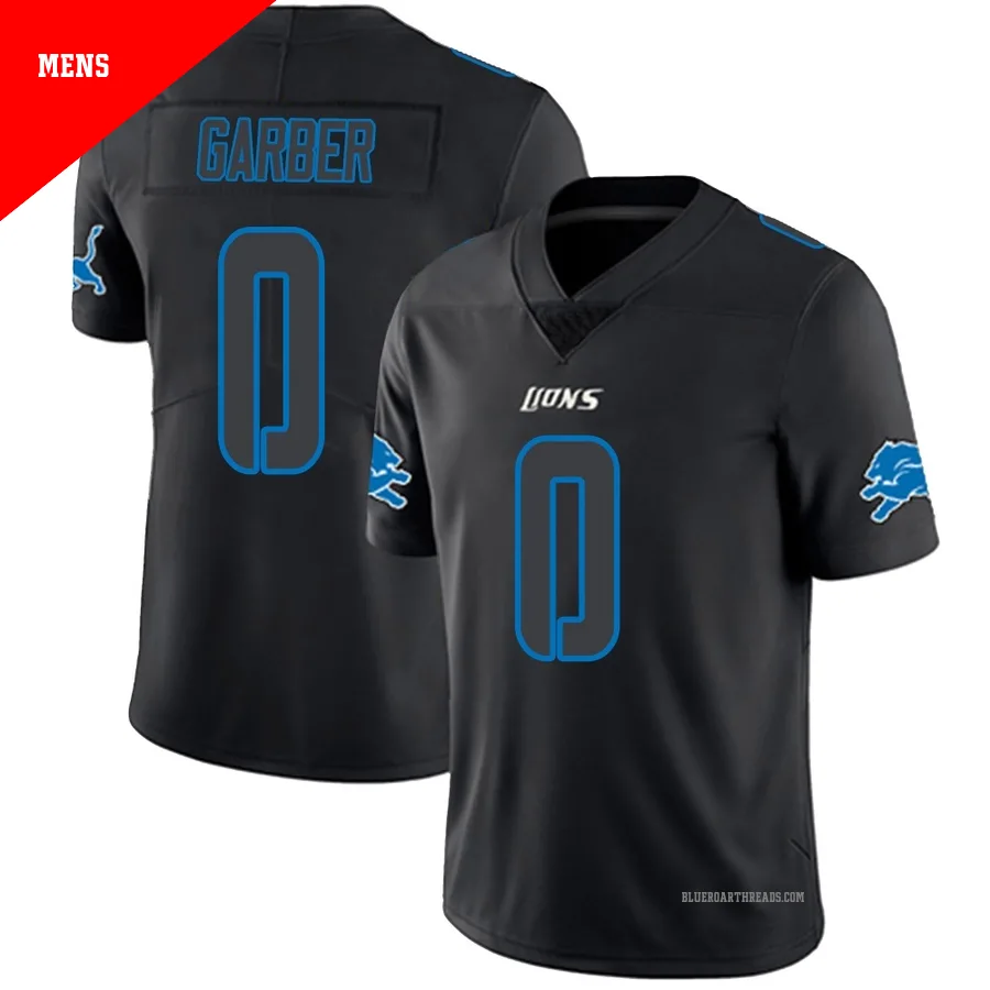 Men's Keenan Garber ＃0 Detroit Lions Black Impact Limited Jersey